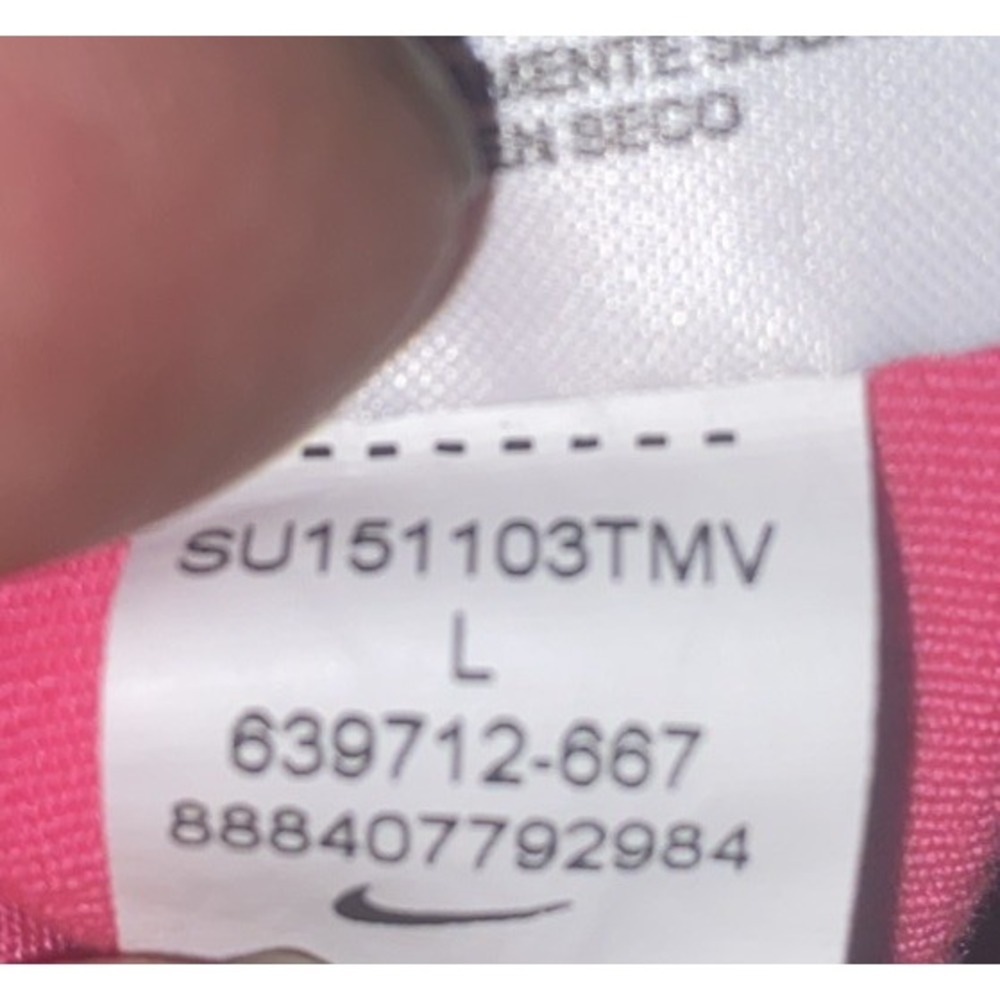Nike Golf‎ Tour Performance Pink & White Striped Dri-Fit Polo Shirt Size Large - Picture 7 of 8